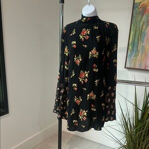 Free People Black Floral Dress